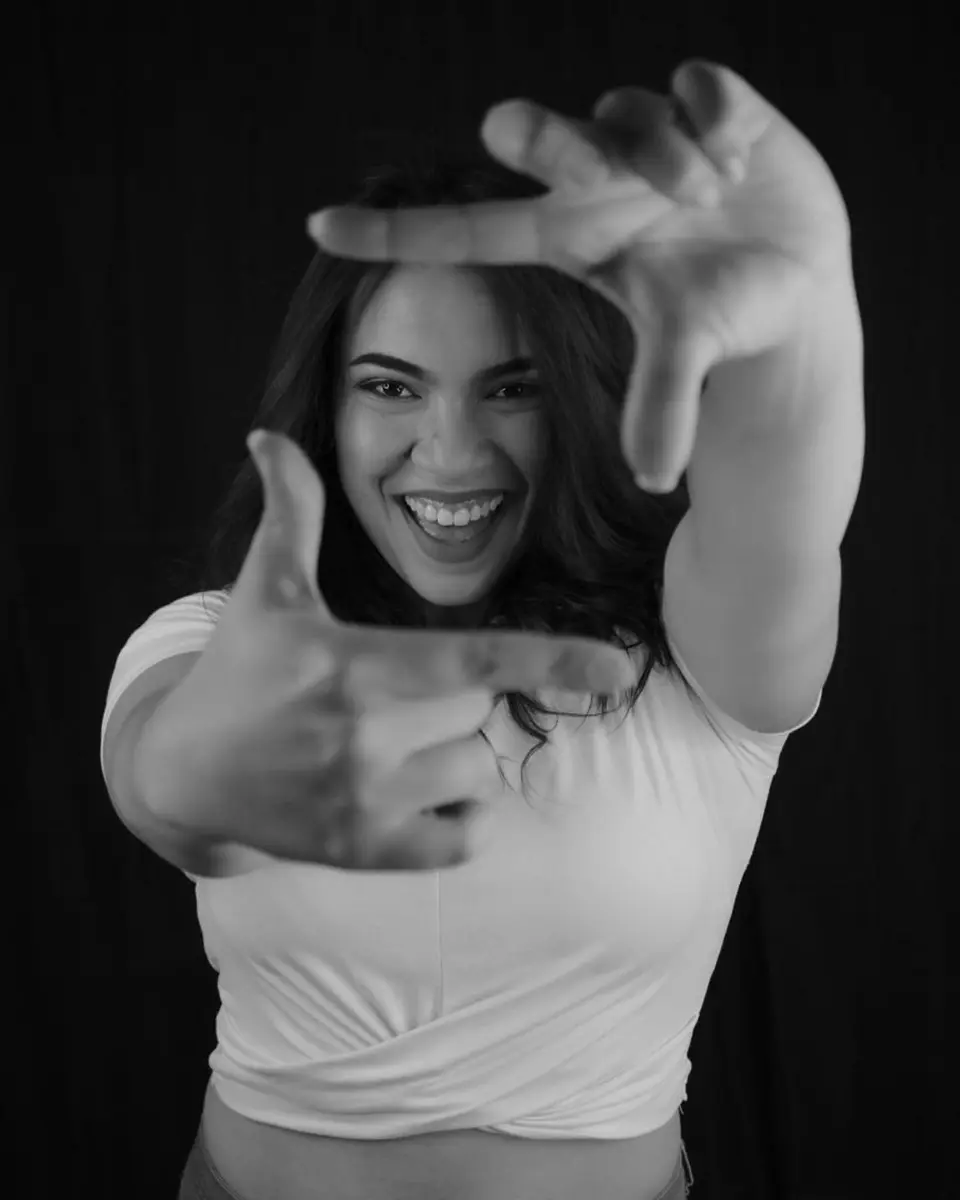 Chané Yvette Philander in a black-and-white creative portrait